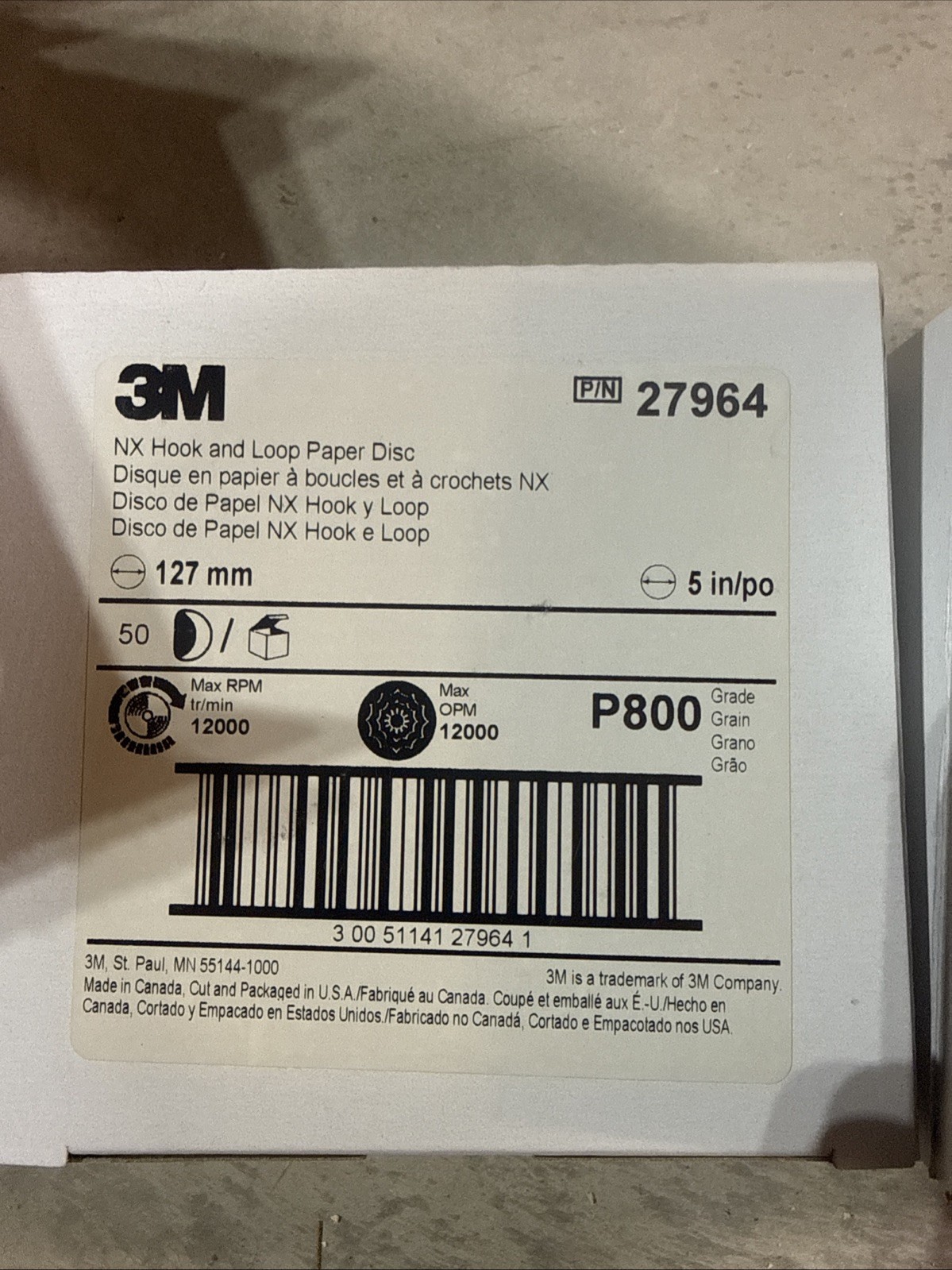 3M Hook and Loop Paper Disc P800 5 In 50 Per Box