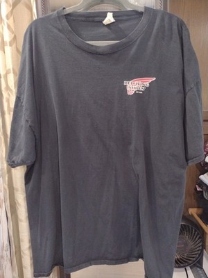 Vintage Red Wings Shoes T-shirt Men Size 3XL Black  Fruit Of The Loom