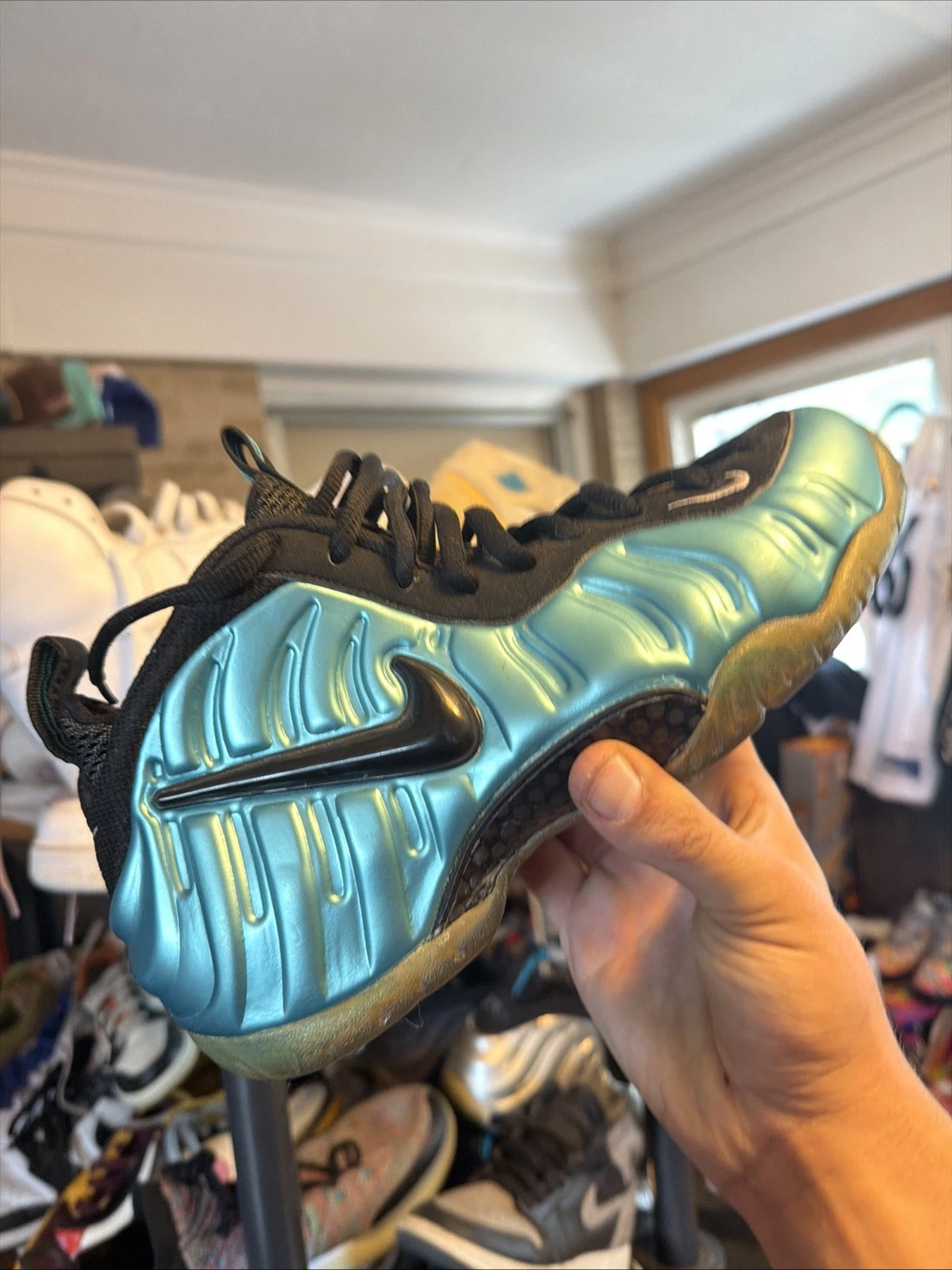 Nike Foamposite Electric blue 624041 410 Size 7.5 Rare Shoe 🚨📈