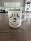 Vintage Galaxy Milk Glass Coffee Mug Oven Proof D Handle Carol’s Coffee Cup