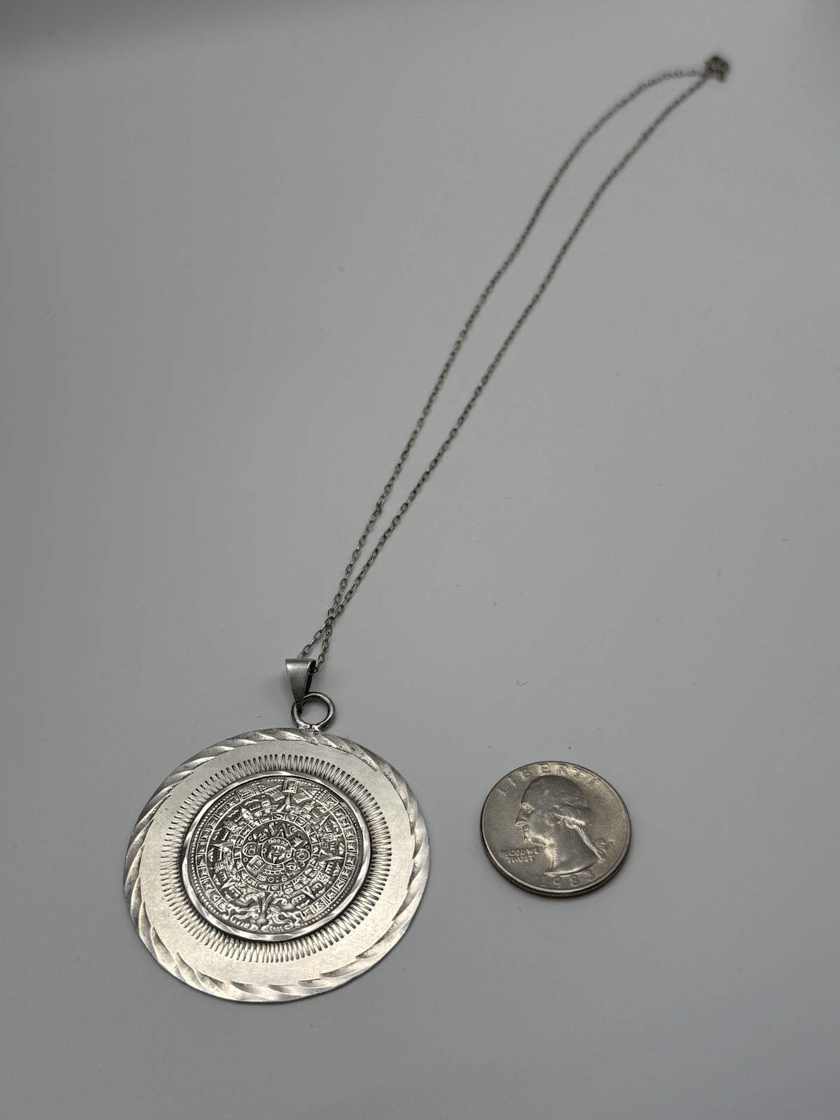 Sterling Silver 925 Statement Pendant Necklace Tr… - image 5