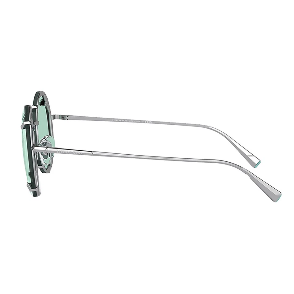 Очки солнцезащитные Tiffany & Co. TF 3091 6001D9 серебристые металлические геометрические синие - Изображение 3 из 3