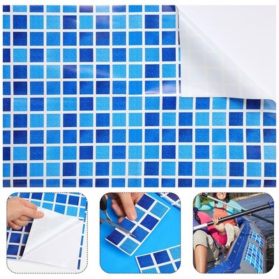 Syhood Extra Large Pool Liner Repair Patch 2.3 ft x 6.6 ft Gradient Blue Self...
