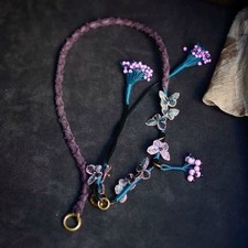 Purple Butterfly Phone Strap Charm Chinese Style Accessory