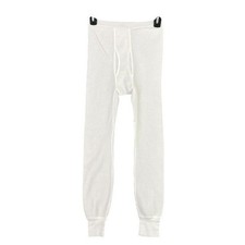 Vintage USA made 80s Waffle Knit Saugatuck Pants Boys L White Thermal Long Johns