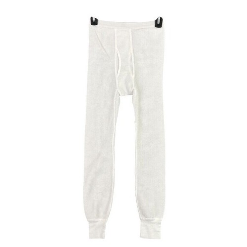 Vintage USA made 80s Waffle Knit Saugatuck Pants Boys L White Thermal Long Johns