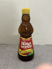 Mrs Butterworth's Vintage Amber Color Glass Syrup Bottle 1993 8.5" high 12 oz