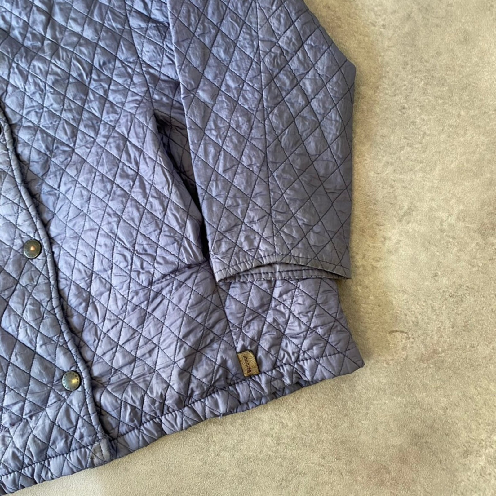 Barbour Quilted Jacket Womens UK 12 90s Diamond Padded Coat, Light Purple image 5