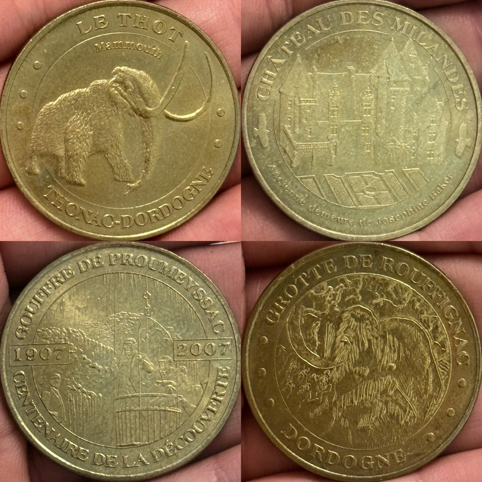 Dordogne 24 - Lot Jetons Touristiques Médailles Souvenirs Monnaie de Paris