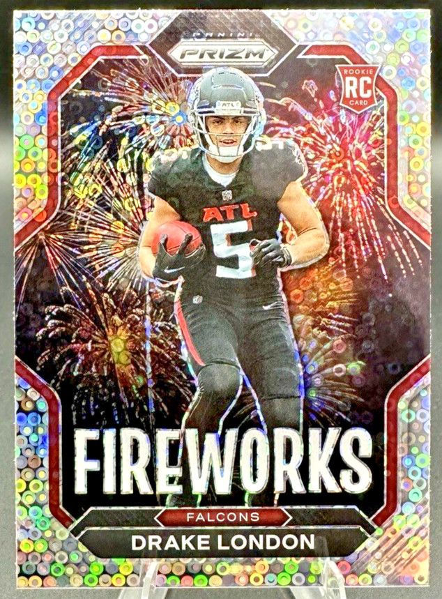2022 Panini Prizm Drake London #F-20 Fireworks Disco Rookie RC