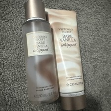Victoria's Secret Bare Vanilla Whipped Body Mist Spray Body Lotion Set of 2