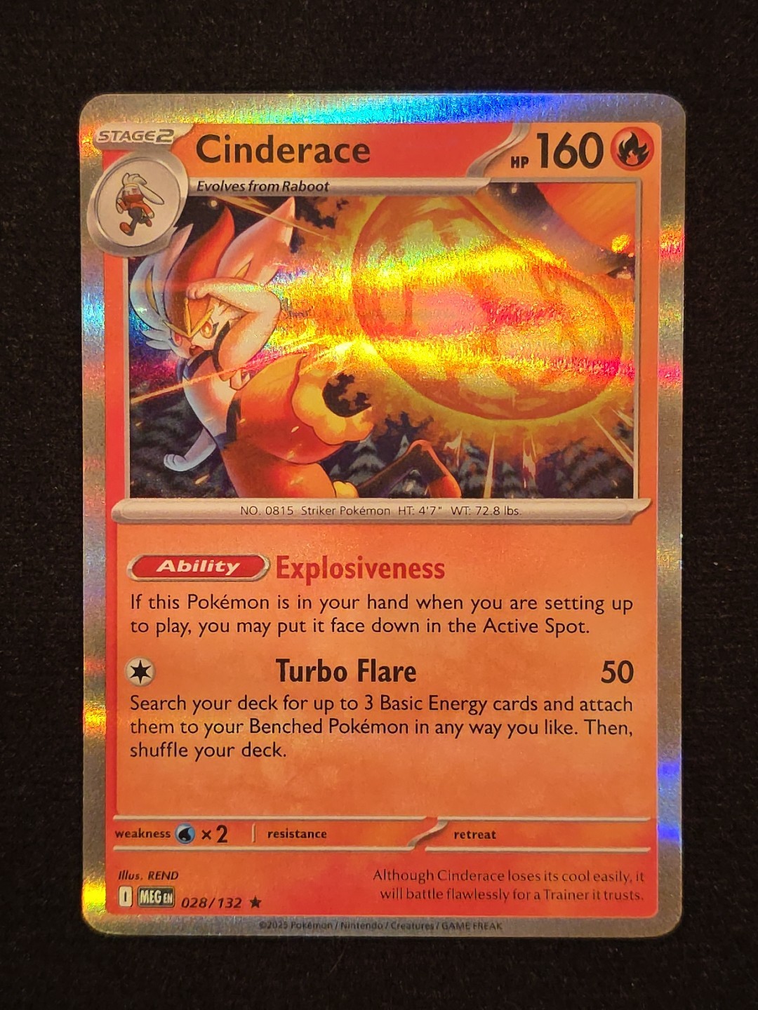 Pokemon Cinderace (28/193) Mega Evolution NM REVERSE HOLO