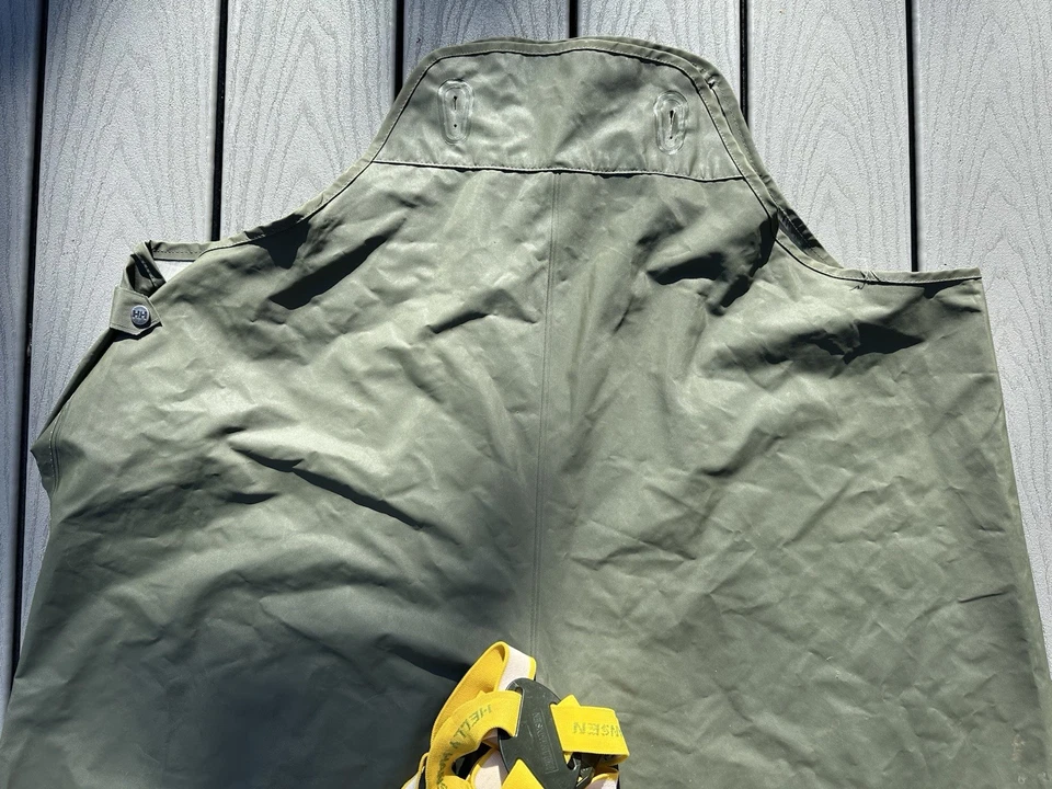 Vintage Helly Hansen Mandal Rain Bib Pant Army Green XXXL - Image 4 of 4