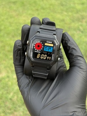 Custom Casio Royale AE1200 Hydromod Mod Negative Mod Blue Red Tan Watch Black
