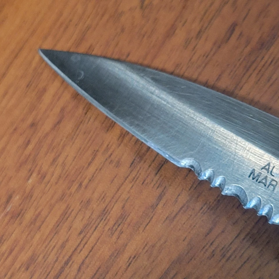 Al Mar Quicksilver Knife Integral Clip, Half Serrated Seki Japan - Image 3 of 4