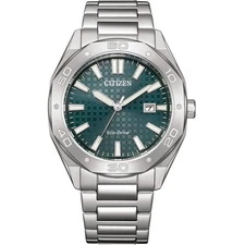 Citizen Men's Watch Eco-Drive Green Dial Stainless Steel Bracelet BM7630-80X