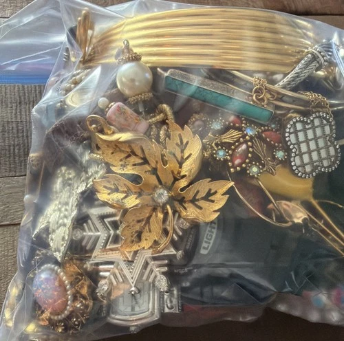 6 Pound Mystery Jewelry Bag Vintage Costume Wearable Some 925 Silver & More!!