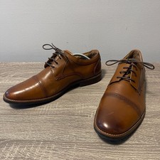 Nunn Bush Mens Shoes 11W Westwood Flex Cap Toe Brown Leather Oxfords Comfort Gel