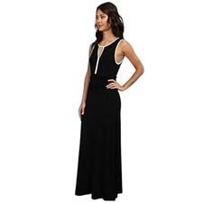 Vince Camuto Small Modern Tribe Maxi Dress Modern Black Sleeveless Jersey Knit