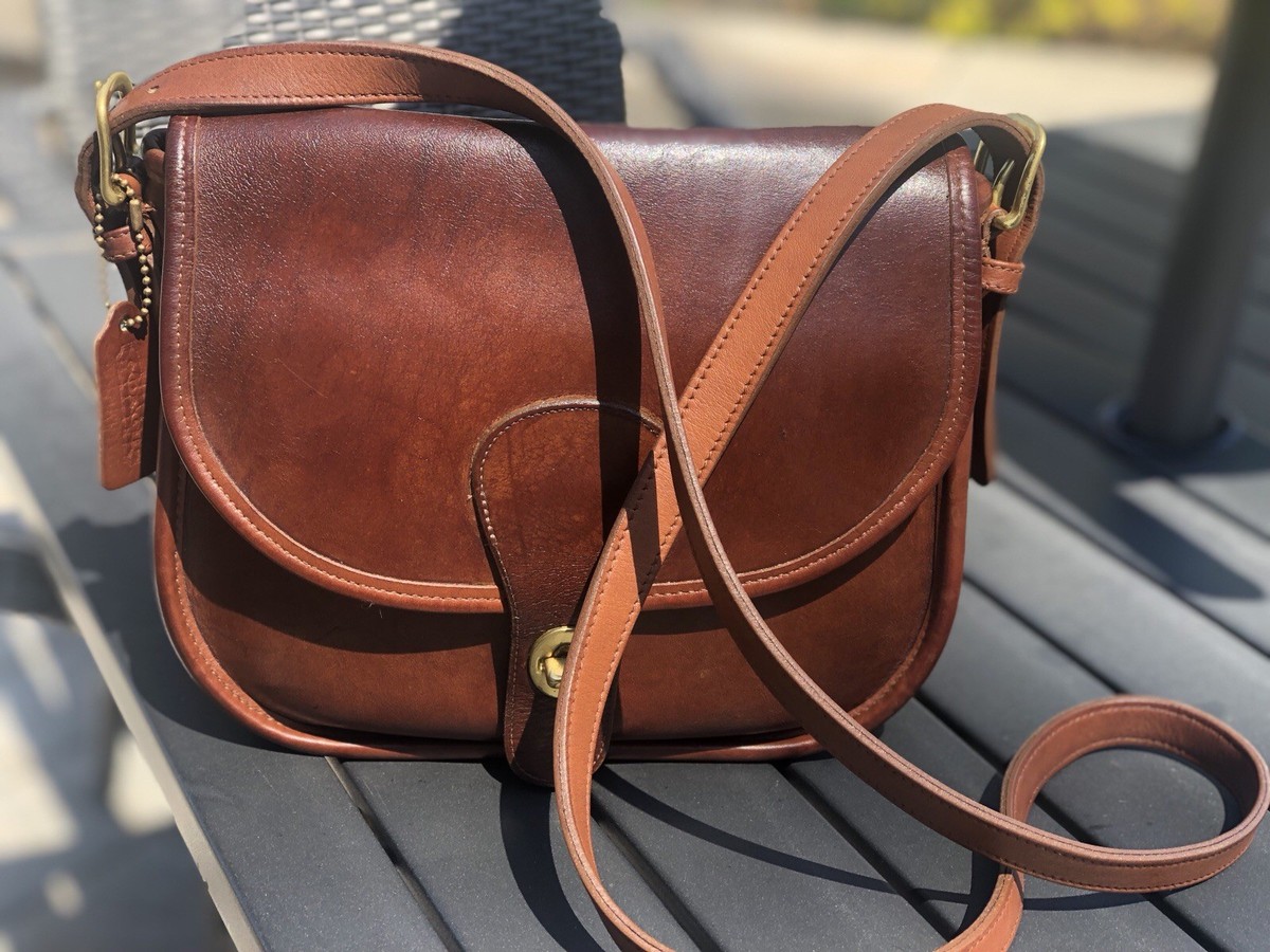 Vintage COACH Saddlery Bag 9535 British Tan 80s NYC USA Shoulder