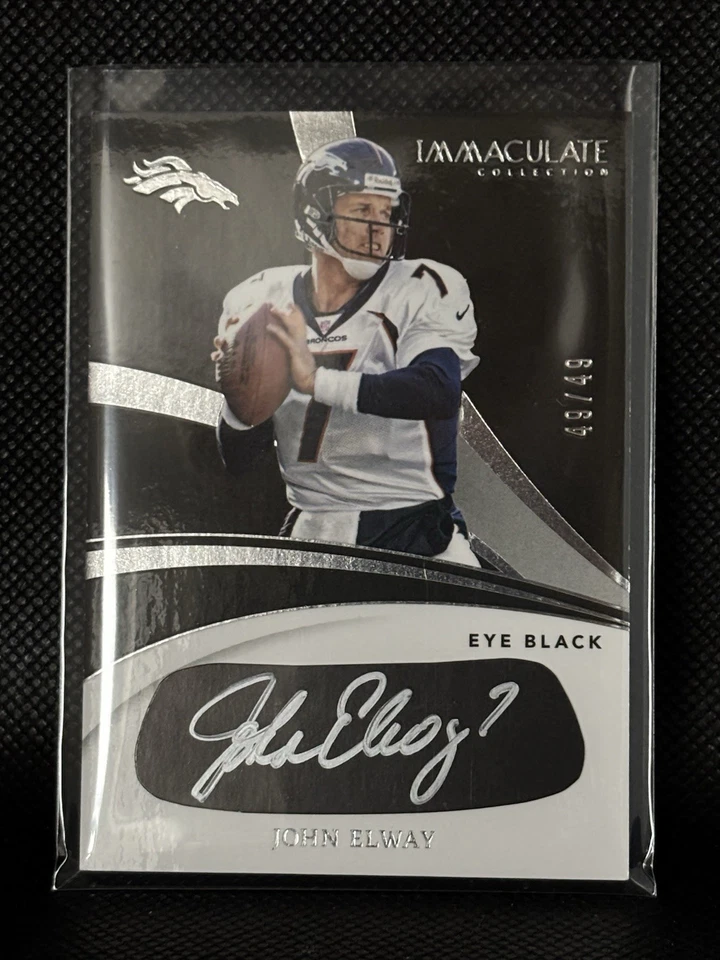 2024 Immaculate John Elway Eye Negro Automático/49 ¡Con Inscripción de Su Jersey #7! Foto 2 de 4