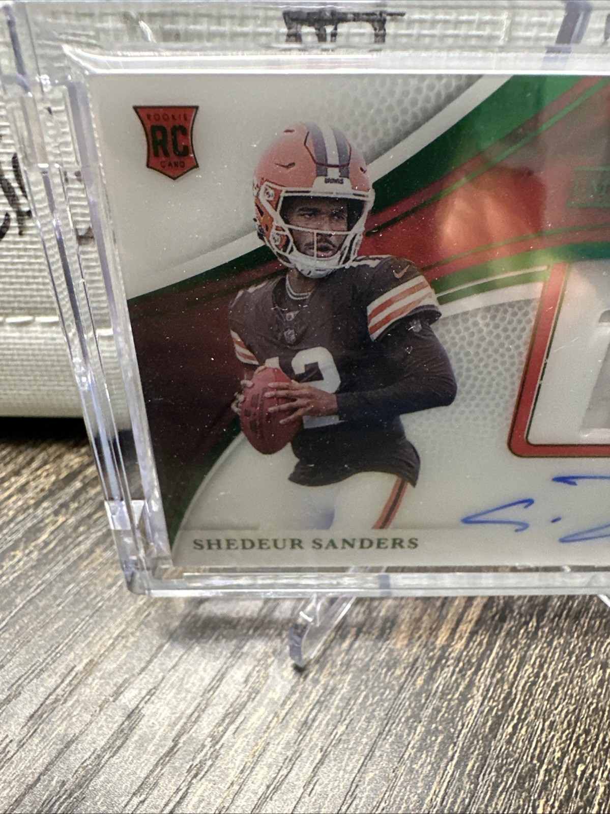 2025 Panini Immaculate Shedeur Sanders RC Auto Patch 06/25 Emerald #NRPA-SSS view 2