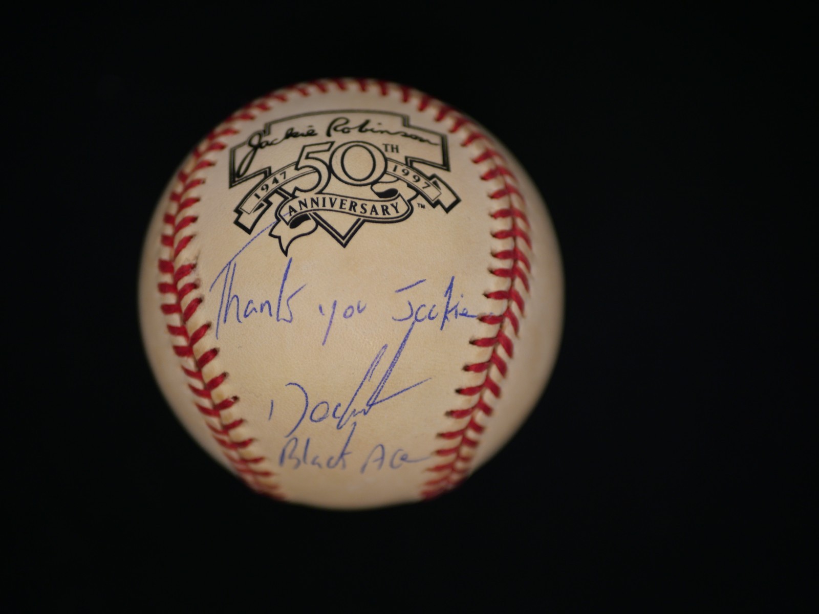 Dwight Gooden Autographed Signed DOC GOODEN JACKIE ROBINSON ONL BASEBALL "THANK YOU JACKIE BLACK ACE" JSA 