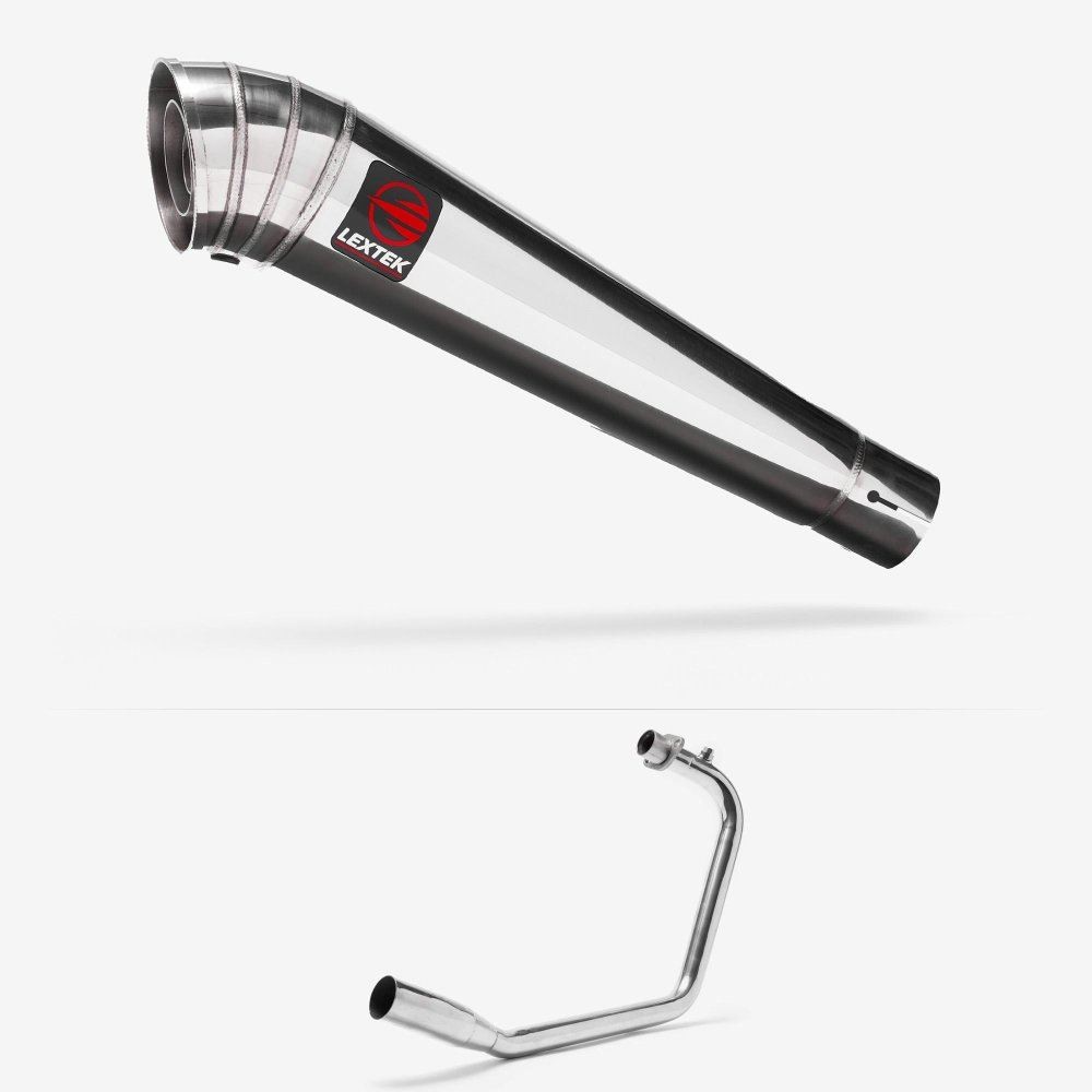 Lextek MP4 S/Steel Megaphone Exhaust System 300mm for Lexmoto Isca
