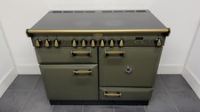 Rangemaster Elan 110 cm⚡️Electric Ceramic Range Cooker in Nato Green & Gold.