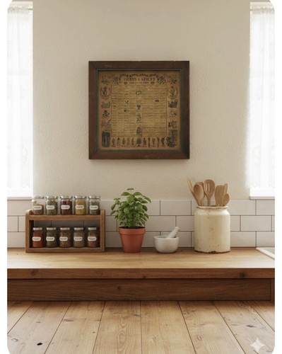 SALE Vintage Three Mountaineers Herb/Spice Rack Cabinet Wall Storage Shelf 1965