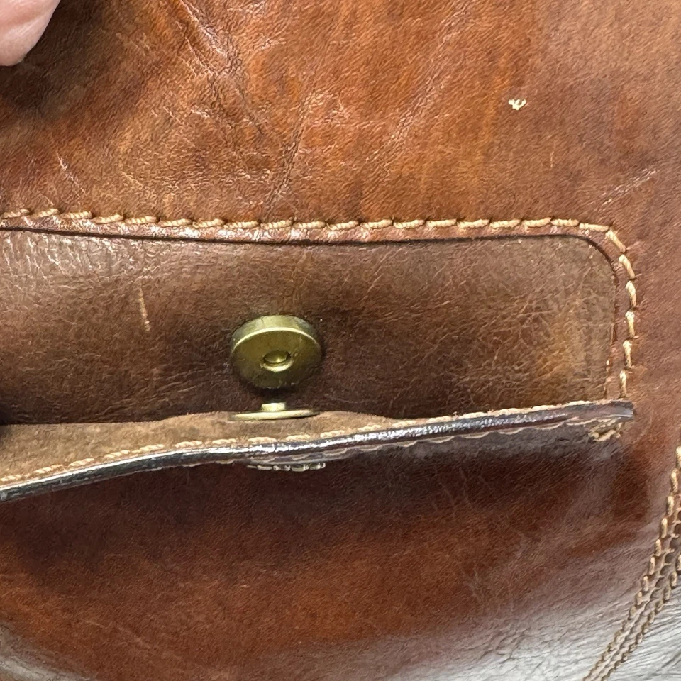 Bolso Bandolera Bolso Bandolera Vintage The Bridge Cuero Marrón Hecho en Italia Foto 4 de 4