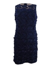 Lauren by Ralph Lauren Women's Melia Floral Lace Sheath Dress (6, Navy)