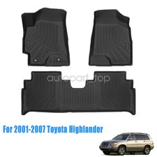 Floor Mats Liner For 2001-2007 Toyota Highlander Tpe 3d Model All-weather Black
