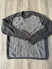 Eddie Bauer Sweater Mens XL Gray Two Tone Waffle Knit Pullover Crewneck Casual