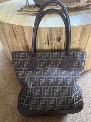 VINTAGE Fendi Zucca Logo Monogram  Shoulder Hobo Tote Bag