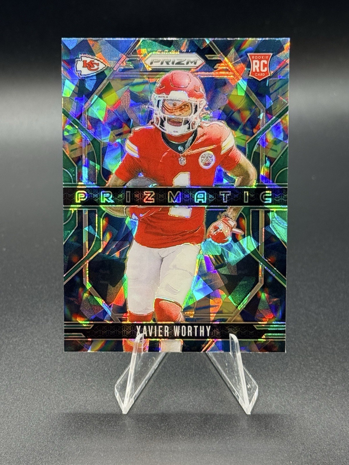 2024 Panini Prizm - Prizmatic Xavier Worthy #14 Green Ice Prizm (RC)