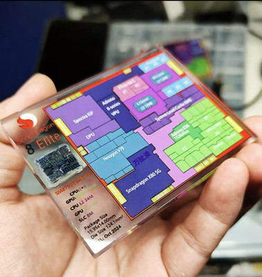 Qualcomm Snapdragon 8 Elite chip. Crafted based on the actual chip. Collectible