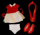 Mattel 20" Chatty Cathy Doll's 1960's Tagged Red Velvet/Lace Dress Outfit