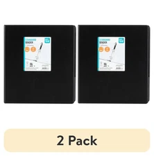 (2 pack) Pen+Gear 3-Ring Economy Binder,1 inch  O-Ring, Black, 1 Count