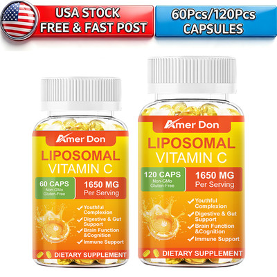 Liposomal Vitamin C Softgles 1650Mg - 60/120 Capsules High Absorption Supplement