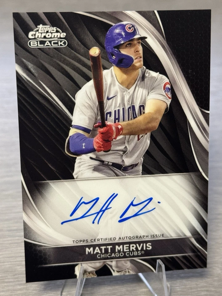 🔥⚾️MATT MERVIS 2024 Topps Chrome Black Chrome Refractor Auto #CUBS/MARLINS!⚾️🔥 - Image 2 of 4