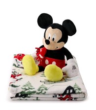 Disney Mickey Mouse Holiday Buddy  Throw by The Big One Blanket Plush Gift NEW