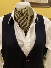 VINTAGE STRIPED FRENCH EVENING DRESS SCARF CRAVAT New Old Stock