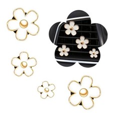 Daisy Flower Car Air Freshener Vent Clips, 4 Pcs Cute Car White Flower