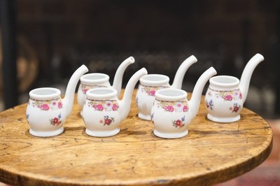 Vintage Limoges Porzellan Miniatur Gießkannen 6er Set Blumendekor