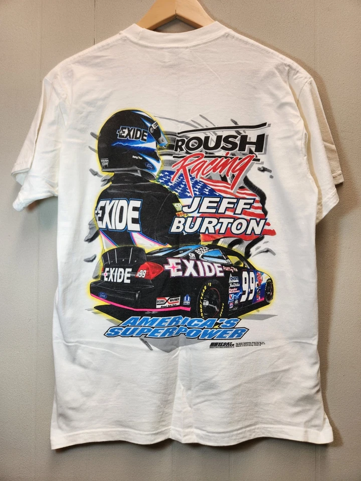 Camiseta De Colección Jeff Burton #99 Exide Batteries Roush Racing NASCAR Para Hombre Mediana Foto 3 de 4