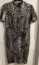 M&S Marks & Spencer Size 14 BodyCon Pencil Stretch Animal Print Dress