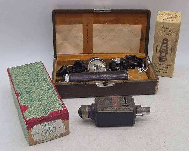 Vint Medical Diagnostic Equipment Lot – Microscope Parts, Light Regulator &Amp; More