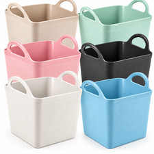 Square Flexi Tub Storage Basket Handles 9L 16L 27L 43L Home Garden Laundry Carry