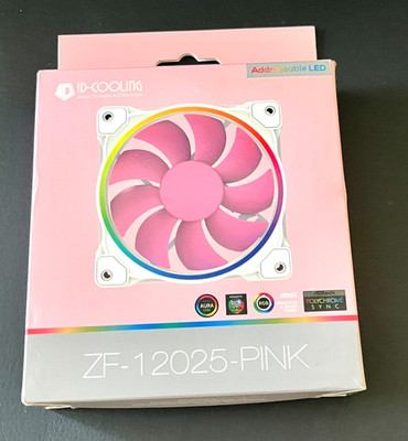 ID-COOLING ZF-12025-PINK Case Fan 120mm 5V 3 PIN Addressable RGB Cooling Fan MB/